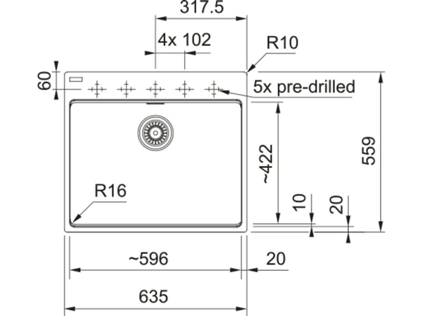 Granitový dřez Franke MRG 610-60 CARE Bílá-led