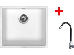 Set Sinks Frame 457 Milk + Elasta nerez/černá