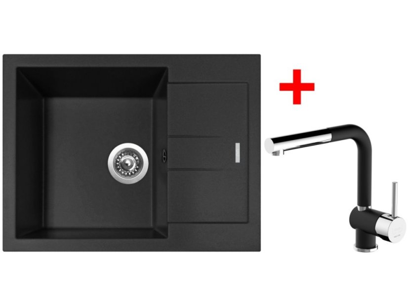 Set Sinks Amanda 650 Nanoblack+Mix 3 P Nanoblack