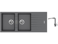 Set Sinks PERFECTO 1160 DUO Titanium + baterie Sinks MIX 3 P Titanium Set Sinks PERFECTO 1160 DUO Titanium + baterie Sinks MIX 3 P Titanium