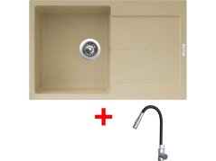 Sinks ULTIMA 790 Sahara + ELASTA S nerez/čierná