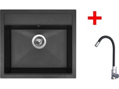 Sinks SOLO 560 Granblack + Elasta nerez/čierná