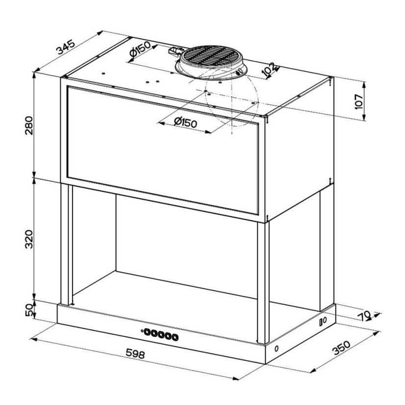 Komínová digestoř Faber MODULAR BK MATT F60