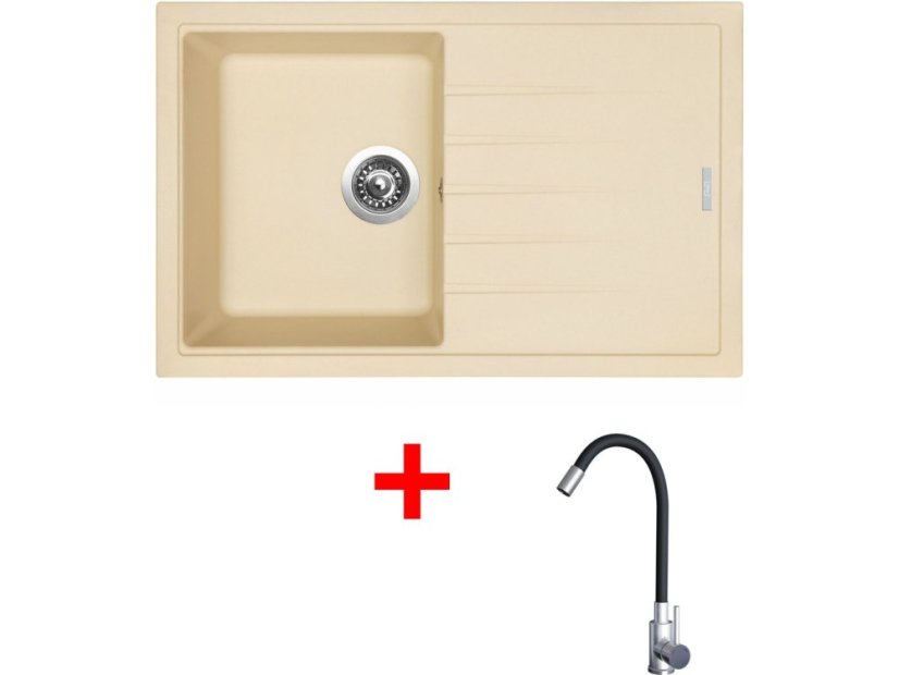 Set Sinks BEST 780 Sahara + Elasta nerez/černá - 1