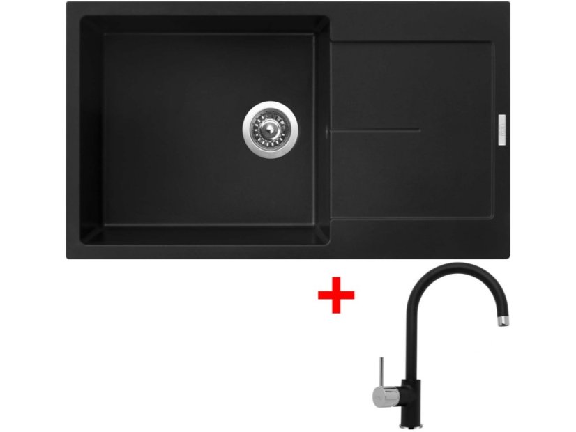 Set Sinks Ultima 860 XXL Pureblack + Vitalia GR