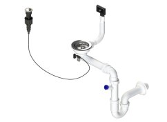 Sifon 3 1/2 " pro nerezové dřezy s extra úsporou místa a s exc. ovladačem (clic-clac)