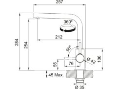 Dřezová baterie Franke FS 3230.088 LINA SMART Šedá břidlice
