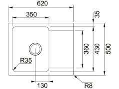 Tectonitový drez Franke OID 611-62 Biela