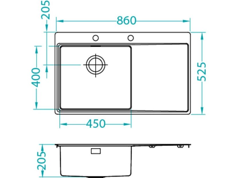 Nerezový drez Alveus PURE 50 UP pravý