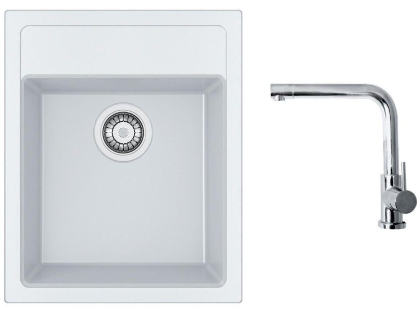 Set Franke SID 610-40 Tectonite Bílá + baterie Franke FN 0143 Chrom