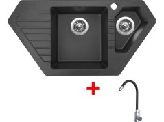 Sinks BRAVO 850.1 Granblack + Elasta nerez/čierná
