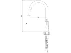 Dřezová baterie Alveus Delos beton nákres Dřezová baterie Alveus Delos beton nákres
