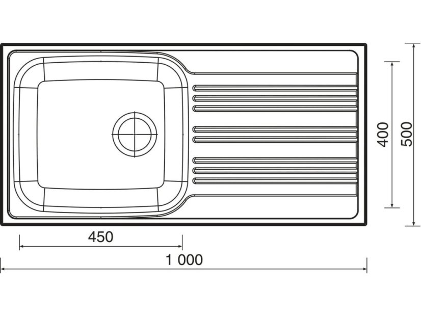 Nerezový drez Sinks STAR 1000 XXL V 0,7mm matný