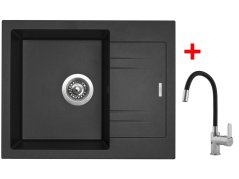 Set Sinks Linea 600 Metalblack + Flexia