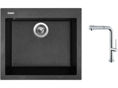 Set Sinks CUBE 560 Granblack + baterie Sinks SLIM S2 kartáčovaná Set Sinks CUBE 560 Granblack + baterie Sinks SLIM S2 kartáčovaná