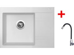 Set Sinks Rim 650 L Milk + Elasta nerez/černá