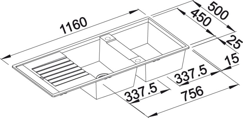 Granitový dřez Blanco ZIA 8 S šedá vulkan