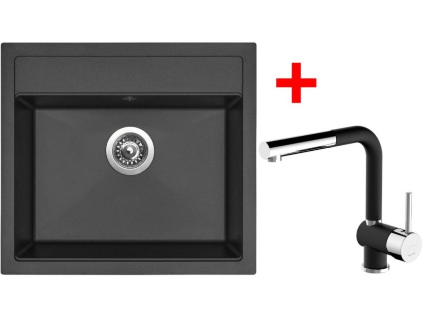 Set Sinks SOLO 560 Pureblack + Mix 3 P GR N6