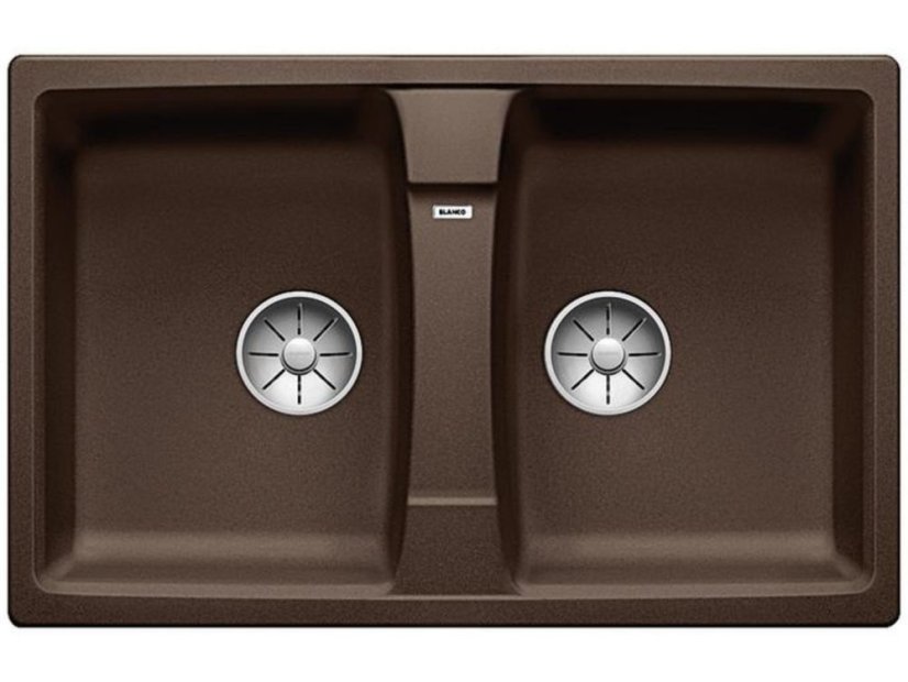 Granitový drez Blanco LEXA 8 InFino káva obojstranný bez excentru
