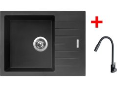 Sinks PERFECTO 650 Pureblack + ELASTA S černá matná