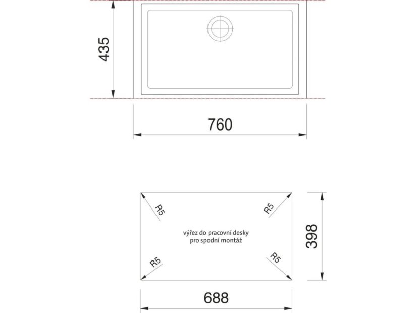 Granitový drez Sinks CUBE 690U Nanoblack