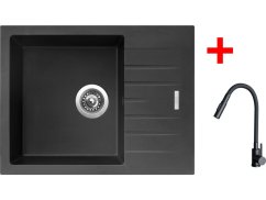 Sinks PERFECTO 650 Pureblack + ELASTA S čierná matná