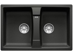 Granitový drez Blanco LEXA 8 InFino antracit obojstranný bez excentru