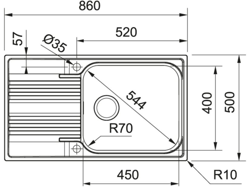 Nerezový drez Franke SRX 611-86 LB Nerez