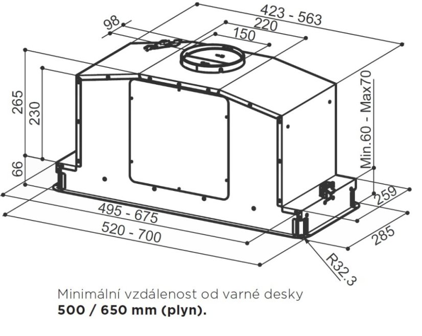 Vestavná digestoř Faber IN-LIGHT EV8 BK MATT KL A52