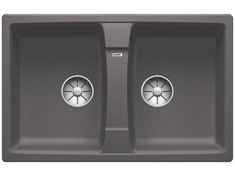 Granitový drez Blanco LEXA 8 InFino sivá skala obojstranný bez excentru