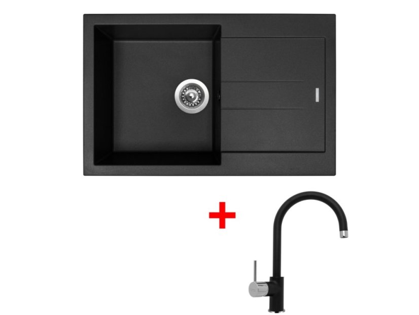 Set Sinks Amanda 780 Pureblack + Vitalia GR