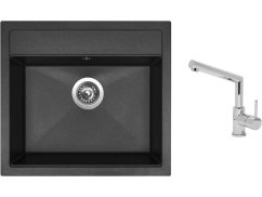 Set Sinks SOLO 560 Granblack + baterie Sinks MIX 350 P chrom