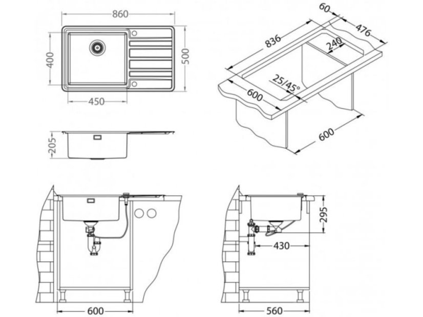 Nerezový drez Alveus RANDO UP 50 Pravý