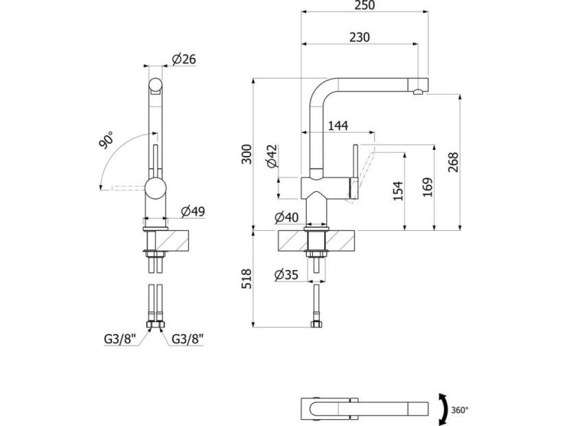Drezová batéria Sinks ELIXA celonerezová -2