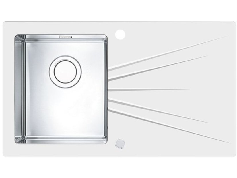 Sklenený drez Alveus Karat UP 10 ľavý biely