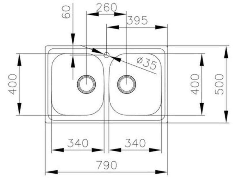 Nerezový drez Teka Universe 80 T-XP 2B