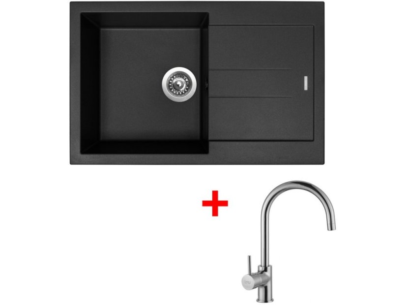 Set Sinks Amanda 780 Pureblack +Vitalia