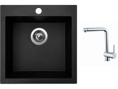 Set Sinks VIVA 455 Granblack + baterie Sinks MIX 3 chrom Set Sinks VIVA 455 Granblack + baterie Sinks MIX 3 chrom