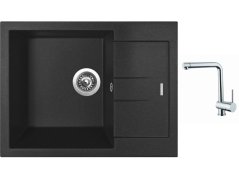 Set Sinks AMANDA 650 Metalblack + baterie Sinks MIX 3 chrom
