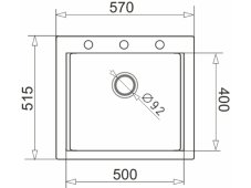 Granitový dřez Pyramis Siros 57 x 51,5 Béžová