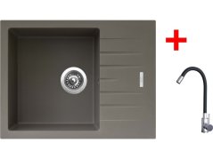 Sinks PERFECTO 650 Truffle + Elasta nerez/čierná