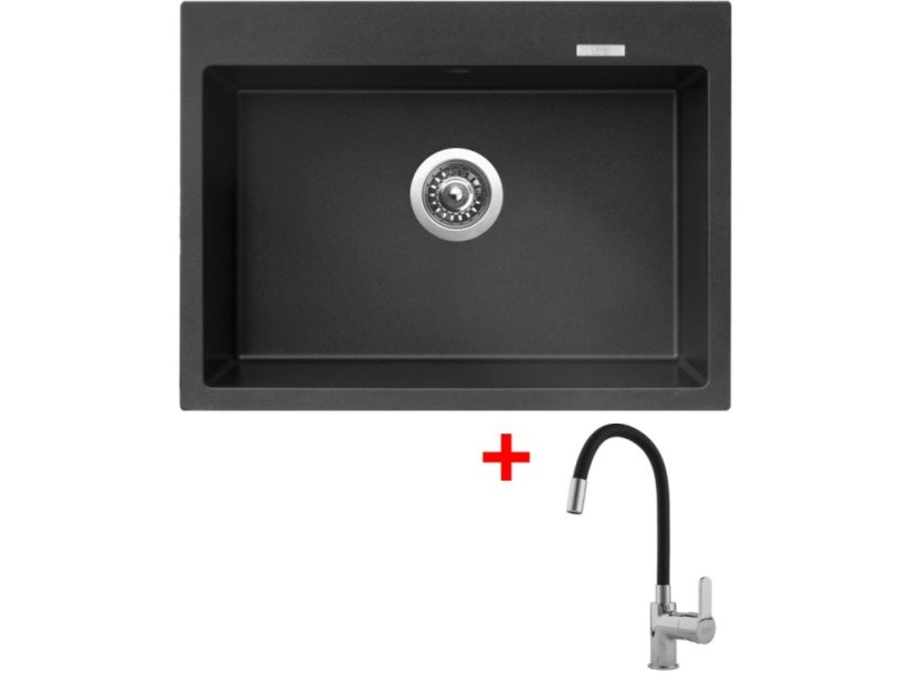 Set Sinks Maximo 680 Metalblack + Flexia