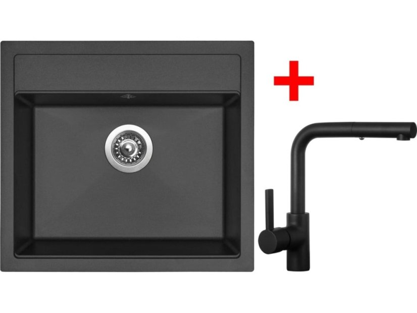 Sinks SOLO 560 Pureblack + ENIGMA S Černá matná