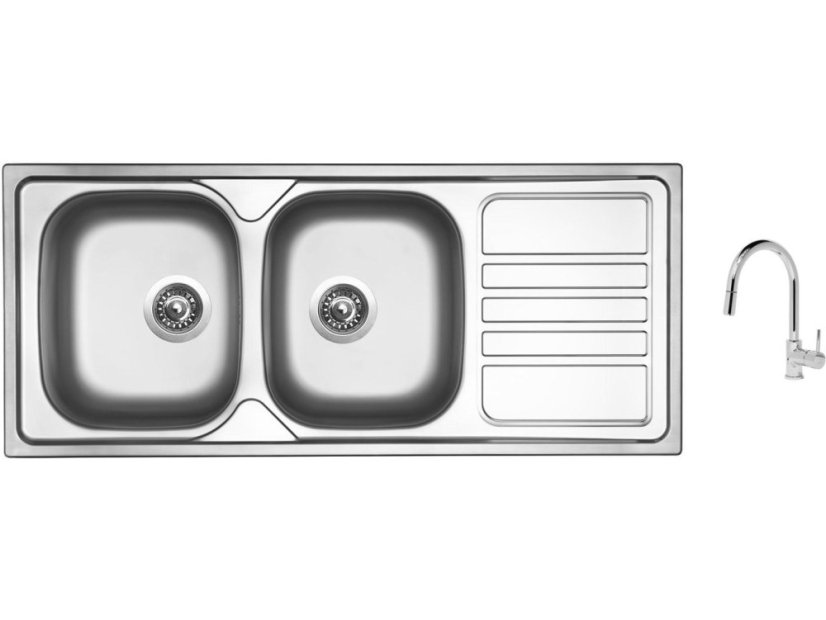 Set Sinks OKIO 1160 DUO V matný + baterie Sinks MIX 35 P chrom