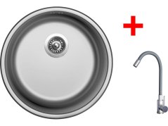 Sinks ROUND 450 + ELASTA nerez/šedá