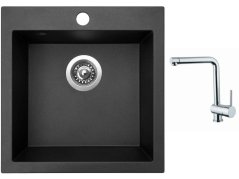 Set Sinks VIVA 455 Metalblack + baterie Sinks MIX 3 chrom Set Sinks VIVA 455 Metalblack + baterie Sinks MIX 3 chrom