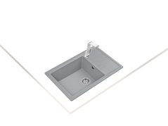 Granitový dřez Teka STONE 60 S-TG 1B 1D Hliníkově šedá