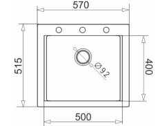 Granitový drez Pyramis Siros 57 x 51,5 Čierna
