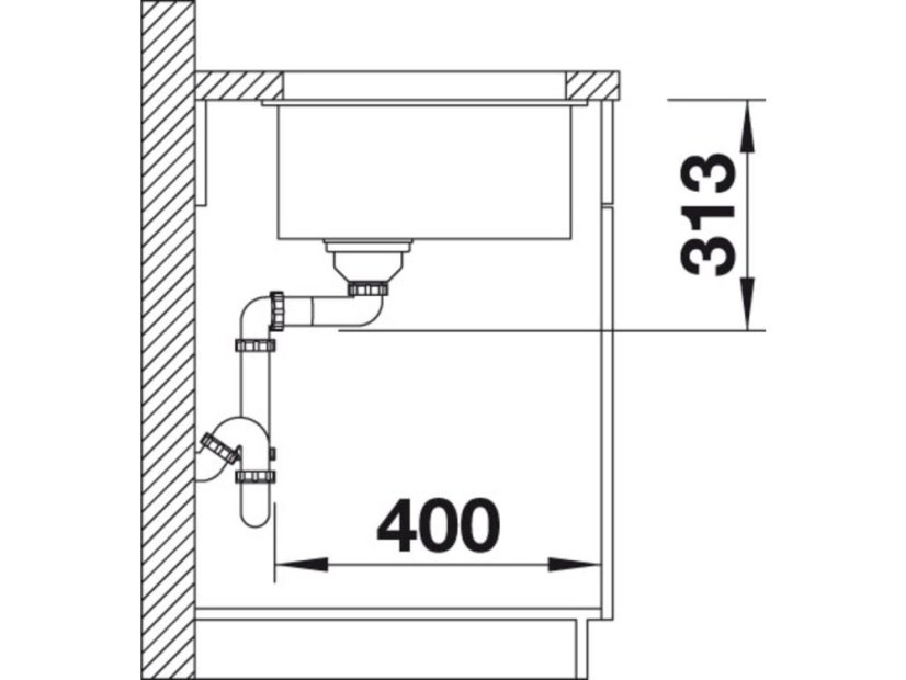 Granitový drez Blanco SUBLINE 400 U InFino tartufo bez tiahla