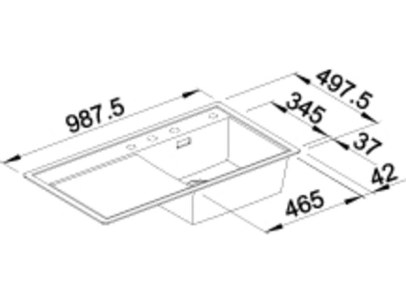Granitový dřez Blanco ZENAR XL 6 S Silgranit šedá skála dřez vlevo s excentrem